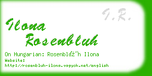 ilona rosenbluh business card